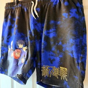 Anime Graphic Blue and Black Shorts